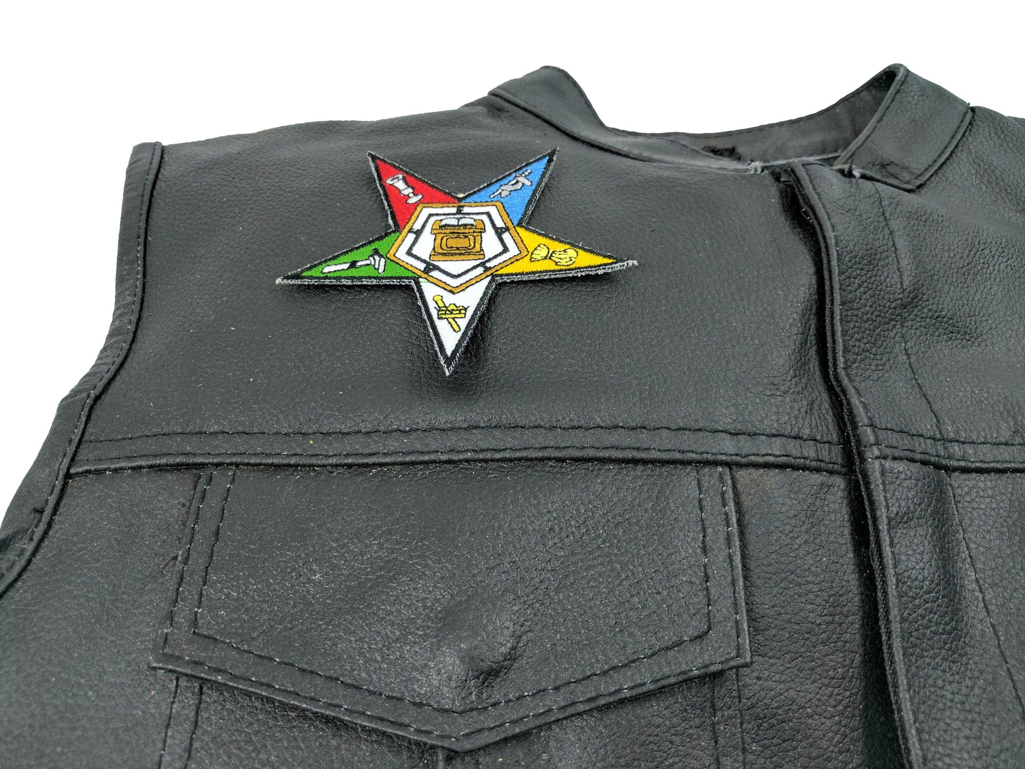 Eastern Star Mason Patriotic Iron-On Patch ( 4 x 4 inches )
